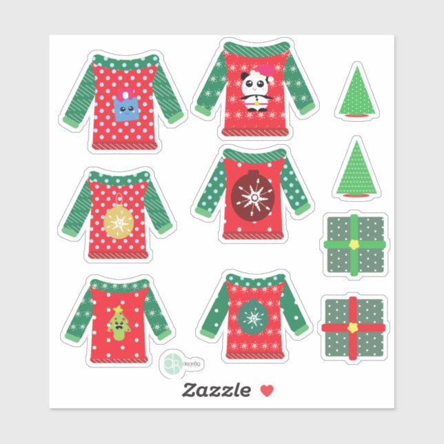 Kawaii Ugly Sweaters Weihnachtsplaner Stickers Aufkleber (Blatt)