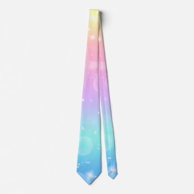 Kawaii Unicorn Gradient Pastel Cravate (Devant)