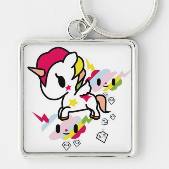 Kawaii Unicorn-Schlüsselanhänger Schlüsselanhänger (Vorne)