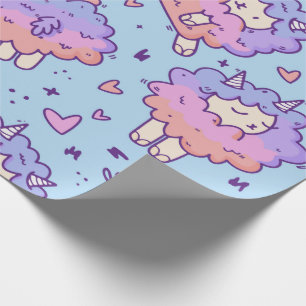 Kawaii Unicorn Sheep Wrapping Paper Geschenkpapier