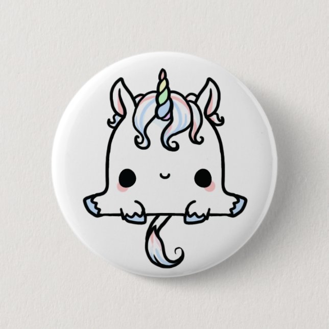 Kawaii Unicorn (Sie ändern den Hintergrund!) Button (Vorderseite)