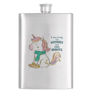 Kawaii Unicorn   Winter und Feiertage Flachmann