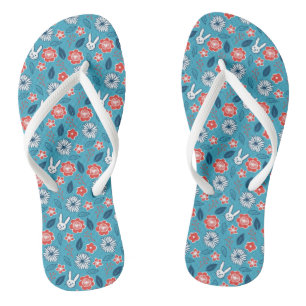 Kawaii Usagi Blumenmuster Flip Flops