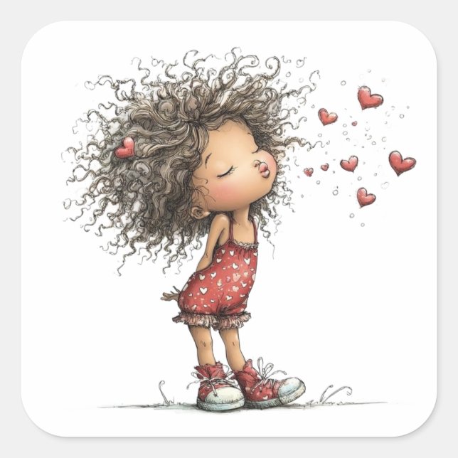 Kawaii Valentine Character 3 Inch Sticker – Cute L (Vorderseite)