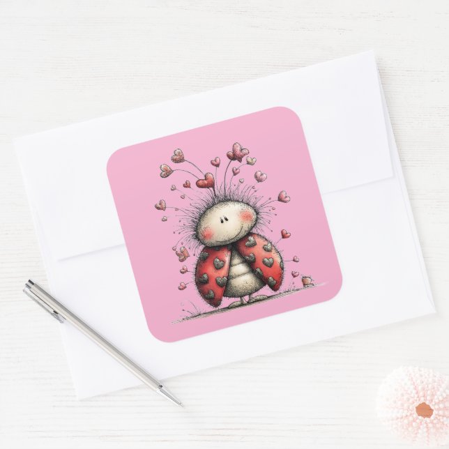 Kawaii Valentine Character 3 Inch Sticker – Cute L (Umschlag)