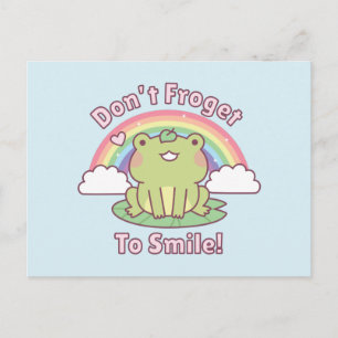Kawaii Vergiss Nicht Zu Lächeln Frosch Gute Vibes Postkarte