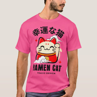 Kawaii Vintag Style Japenese Ramen Cat T-Shirt