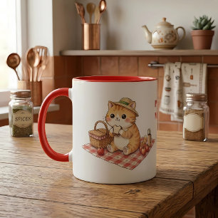Kawaii Vintage Ingwerkatze Picknick Tasse