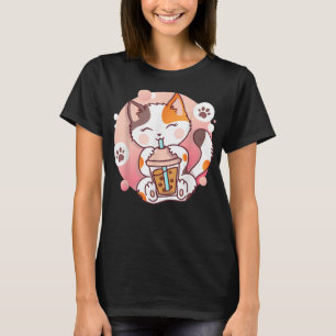 Kawaii Vintage-Stil japanische Ramen-Katze T-Shirt