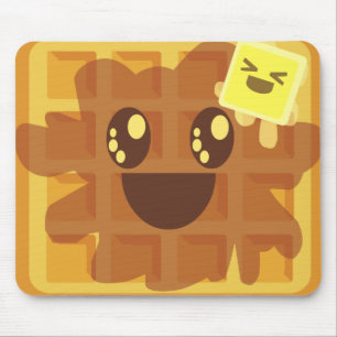 kawaii Waffelbutter u. Ahornsirupfrühstück Mousepad