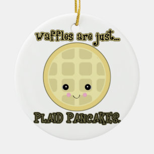 kawaii Waffeln sind einfach karierte Pfannkuchen Keramik Ornament