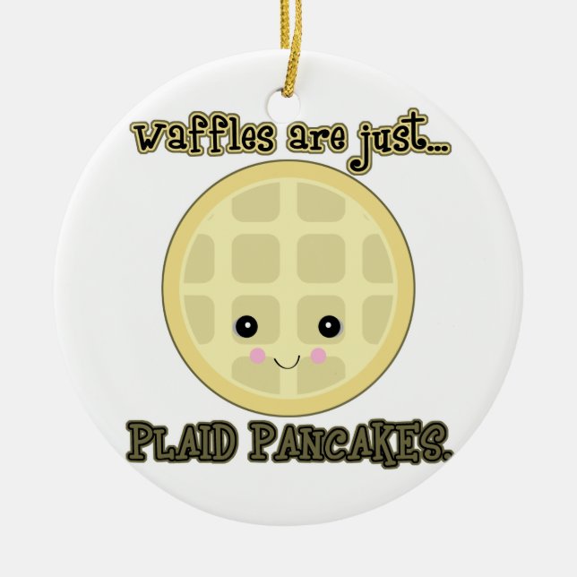Kawaii Waffeln sind nur karierte Pfannkuchen Keramik Ornament (Vorne)