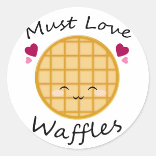 Kawaii Waffle Runder Aufkleber