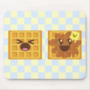 kawaii waffles Frühstück des guten Morgens! Mousepad