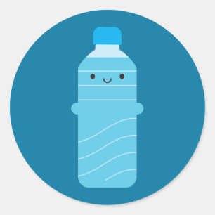 Kawaii Wasserflasche Runder Aufkleber