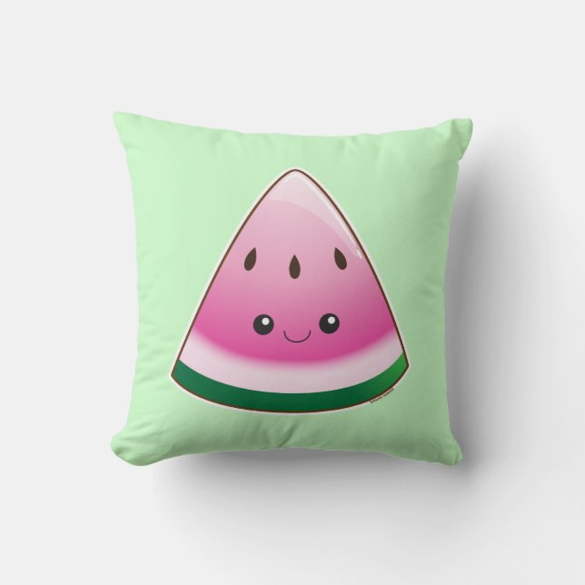 Kawaii Wassermelone Kissen (Vorderseite)