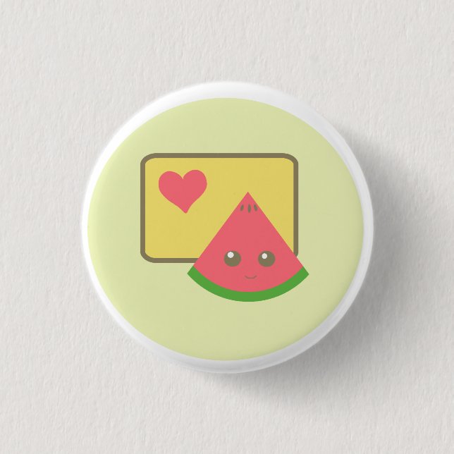 kawaii Wassermelone-Knopf-Abzeichen Button (Vorderseite)