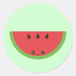 Kawaii Watermelon Runder Aufkleber