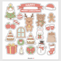 Kawaii Weihnachts-Sticker-Bomb-Handyhülle | Cute C