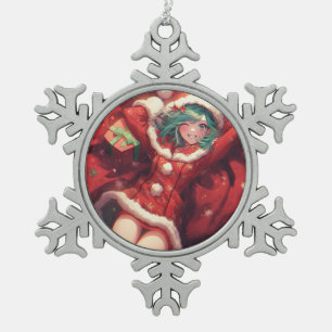 Kawaii Weihnachtsgeschenke Weihnachtsgeschenke San Schneeflocken Zinn-Ornament