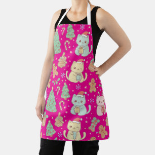 Kawaii Weihnachtskatzen Backapron Schürze