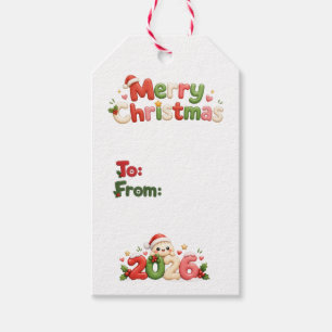 Kawaii-Weihnachtsschilder Geschenkanhänger
