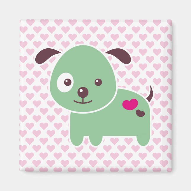 Kawaii-Welpe Magnet (Vorne)