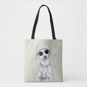 Kawaii-Welpen-Boba-Tea-Illustration Tasche