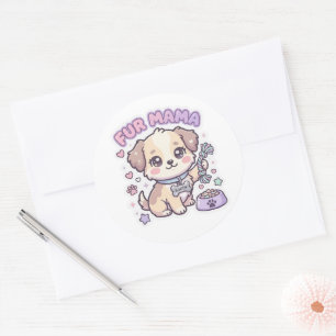 Kawaii Welpen Fell Mama Pastell Hund Aufkleber
