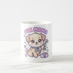 Kawaii Welpen Fell Mama Pastell Hund Aufkleber Kaffeetasse