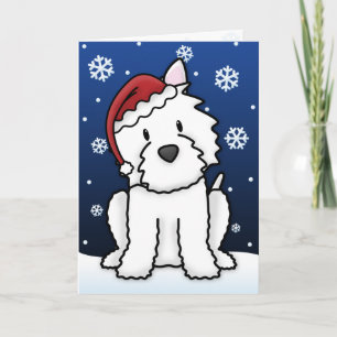 Kawaii Westie Christmas Card Feiertagskarte