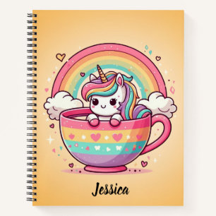 Kawaii Whimsical Rainbow Unicorn-Notebook Notizbuch