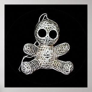 Kawaii White Voodoo Doll Funny Magic Toy Poster
