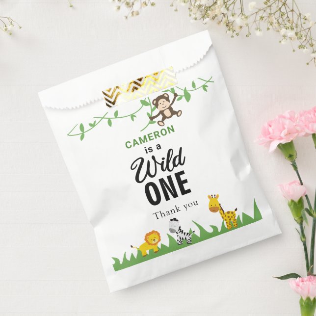 Kawaii Wild One Birthday Safari Jungle Animals Geschenktütchen (Versiegelt)