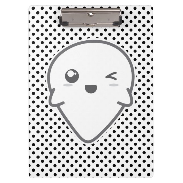 Kawaii Winking Ghost Clip Board Klemmbrett (Vorderseite)