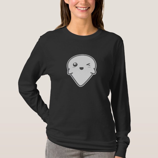 Kawaii Winking Ghost Clothing T-Shirt (Vorderseite)