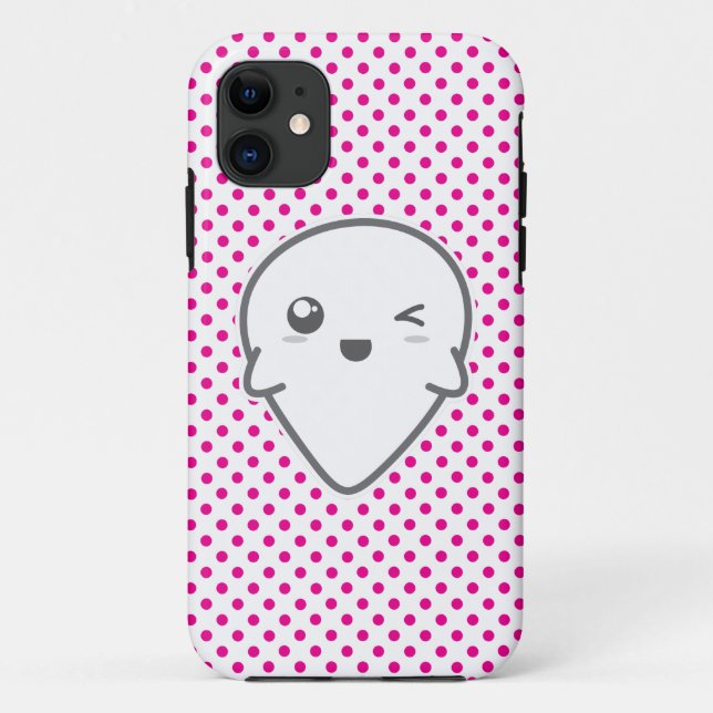 Kawaii Winking Ghost iPhone Case (Rückseite)