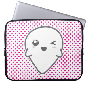 Kawaii Winking Ghost Laptop Sleeve