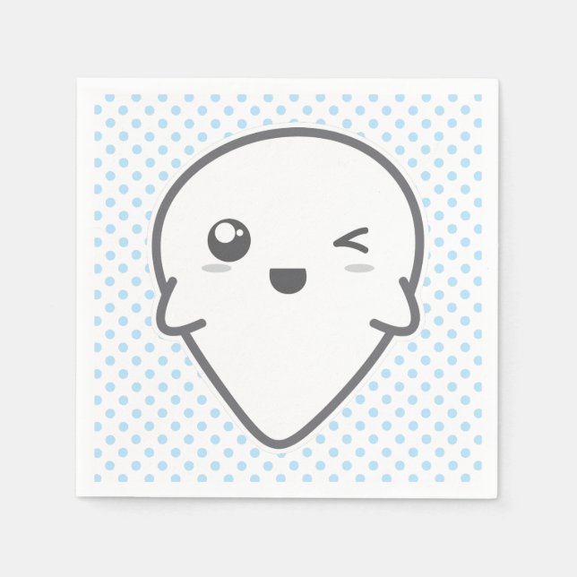 Kawaii Winking Ghost Napkins Serviette (Vorderseite)
