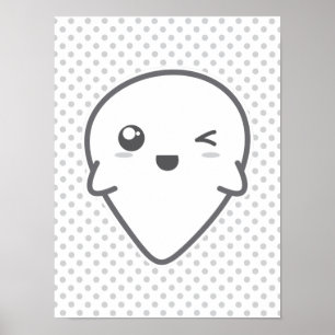 Kawaii Winking Ghost Poster Imprimer