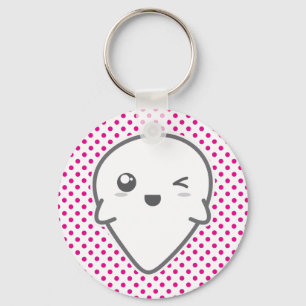 Kawaii Winking Ghost Schlüsselanhänger