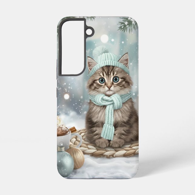 Kawaii Winter Cat Phone Case | Samsung Version  Samsung Galaxy Hülle (Rückseite)