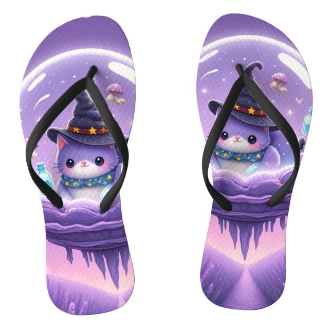 Kawaii Witch Snow Globe Flip Flops (Fußbett)