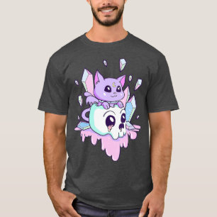 Kawaii Witchy Cat Niedlich Pastel Goth Creepy Cats T-Shirt
