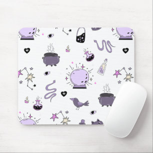 Kawaii Witchy Pattern Mousepad