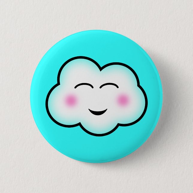 Kawaii Wolke Button (Vorderseite)