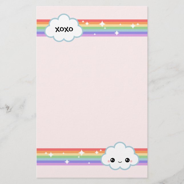 Kawaii Wolken Briefpapier (Vorderseite)