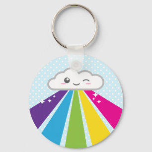 Kawaii Wolken-und Regenbogen-Schlüsselanhänger Schlüsselanhänger