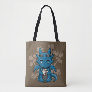 Kawaii Würfel-Drache-Leinwand-Taschen-Tasche Tasche