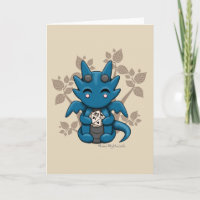 Kawaii Würfel-Drache-Raum-Gruß-Karte